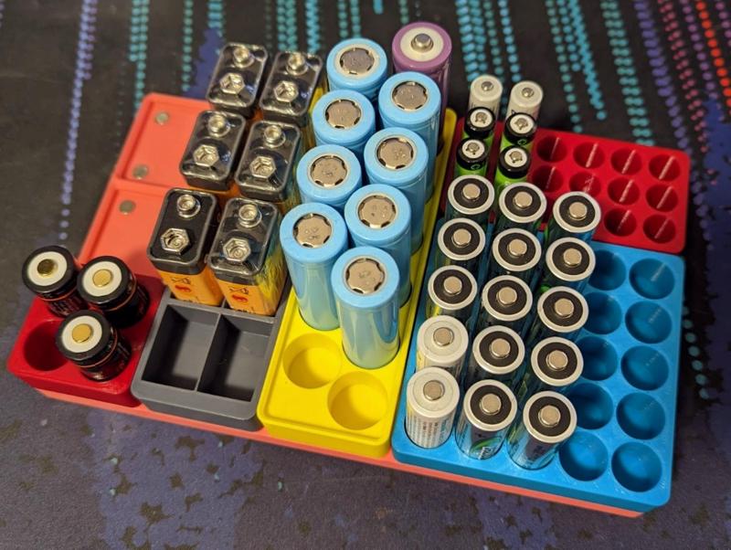 Gridfinity CR2 Battery Trays (multiple sizes)