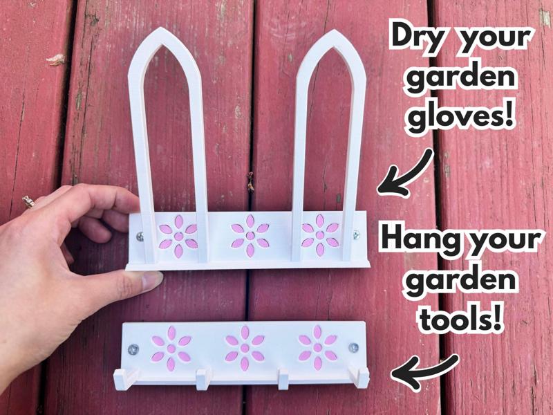 Garden Glove Drying Rack and Tool Holder