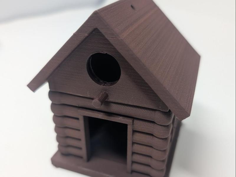 Rustic Cabin Birdhouse & Feeder