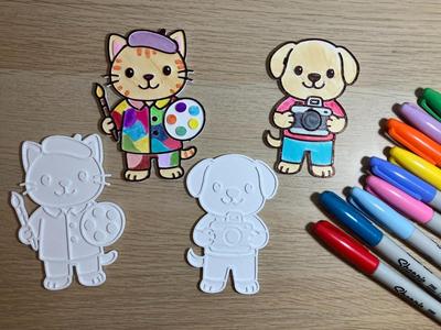Cat&Dog in Costume Coloring- photographer + artist