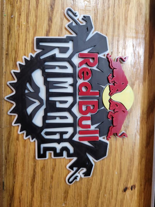 Red Bull Rampage Sign - Pre Colored for Bambu AMS