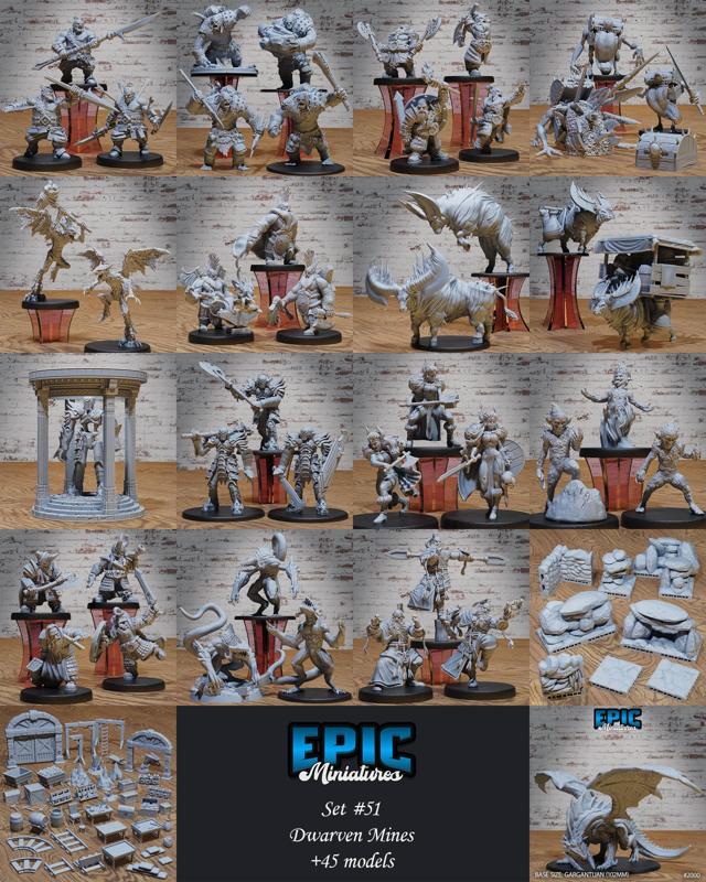 Dwarven Mines Set / Underground Dwarf Encounter / Rock Tunnel Modular Tiles / Mine Collection / Pre-Supported
