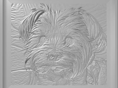 Yorkie Relief Sculpture
