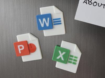 Microsoft Office Fridge Magnets - Excel Word