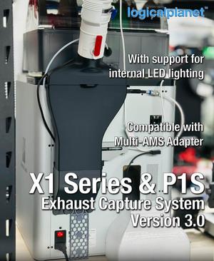 BambuLab X1 Series and P1S Exhaust Capture System (with LED support) ECS3