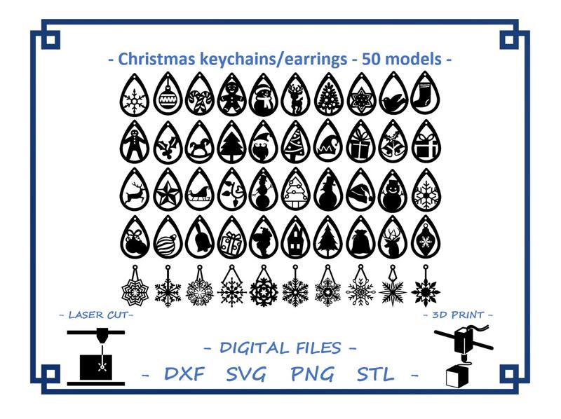 Christmas keychains/earrings  - 50 models 