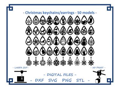 Christmas keychains/earrings  - 50 models 