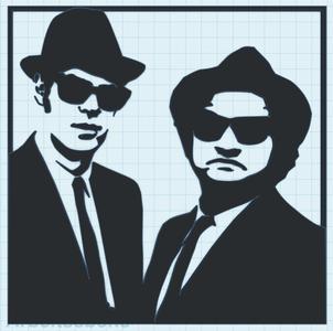 Blues Brothers Wall Art – Suit & Shades Silhouette
