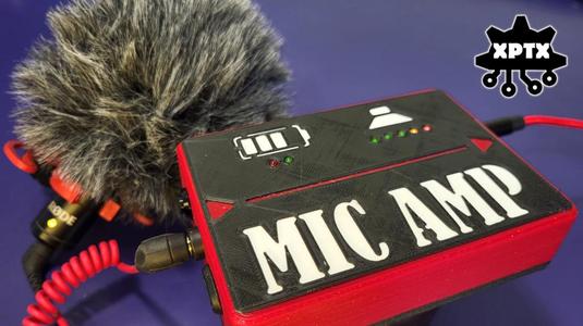 Microphone PRE-AMPLIFIER with VU-METER, rechargeable battery and analog Voice Compressor