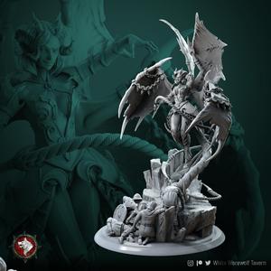 Zurae-Ta succubus diorama 75mm and 32mm pre-supported