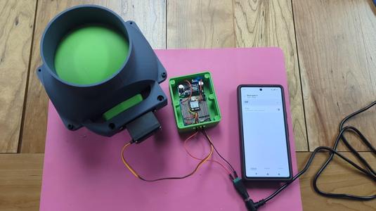 Zigbee controller for servo mounted ball valve blast gate
