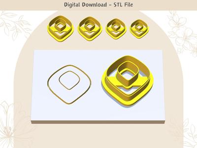 Rounded Diamond Clay Cutter for Polymer Clay | Digital STL File | Clay Tools | 4 Sizes Summer Clay C