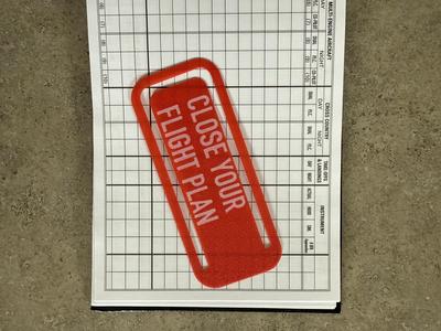 Close Your Flight Plan Reminder Bookmark