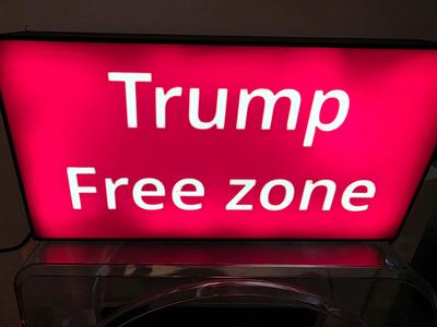Trump Free Zone light box