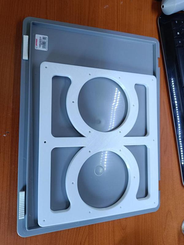 square base for double hydroponic tower attachment