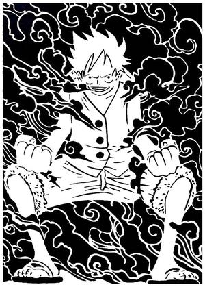 Monkey D. Luffy stencil 8