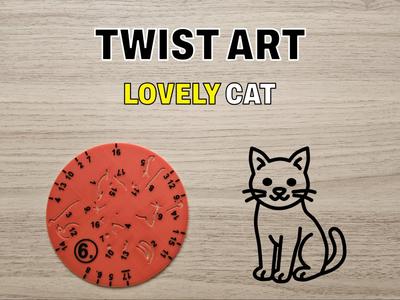 Twist Art 6 Cat  - Rotary Drawing Stencil