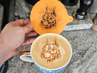 Perfect Doberman Dog Latte Art Stencil