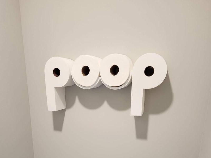 Poop Roll Holder “POOP” – Unique and Fun Design!