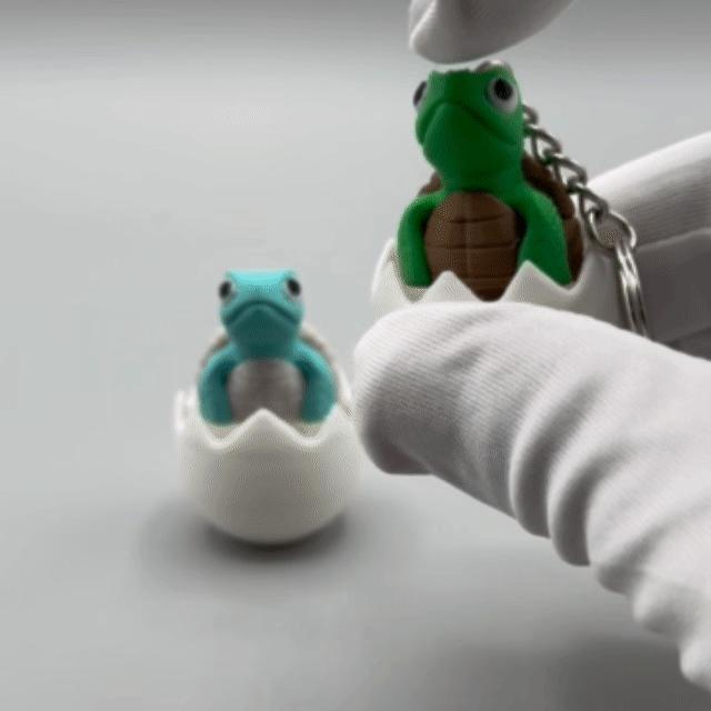 Sea Turtle Hatchling Fidget Clicker Keychain