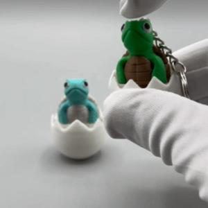 Sea Turtle Hatchling Fidget Clicker Keychain