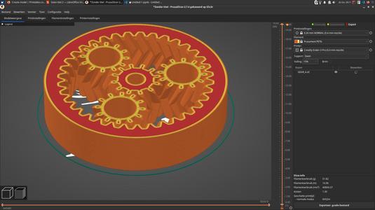 Print in place planetary gearbox