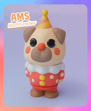 [Welcome Gift] Pug Clown Keychain (Multicolor)