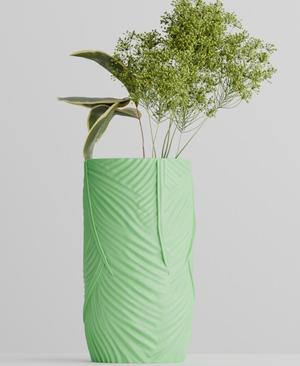 Leaf Twist Vase – Organic Green Botanical Decor
