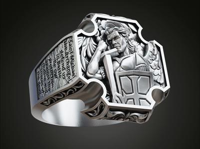 Saint Archangel Michael prayer signet ring