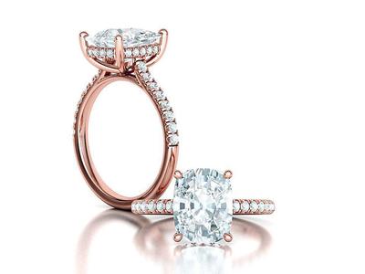 Engagement Classic Solitaire Ring 10x8 Cushion Stone 3dmodel