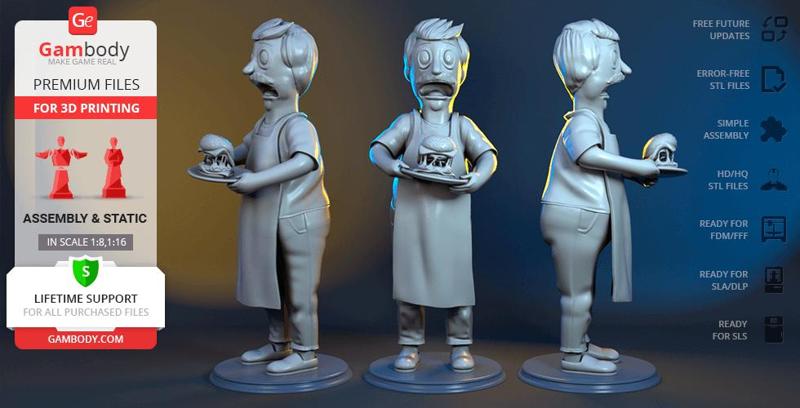 Bob Belcher 3D Printing Figurine | Assembly