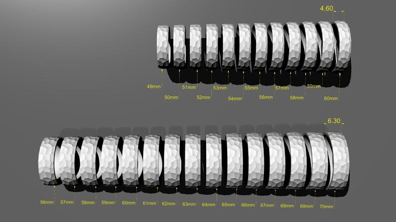 Collection of Hammered Wedding Rings  - All Sizes