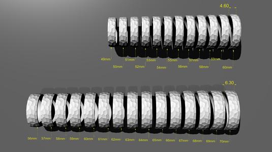 Collection of Hammered Wedding Rings  - All Sizes