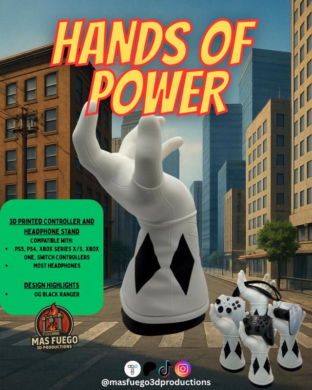 OG Black MMPR - Hands of Power - Mas Fuego 3D Productions