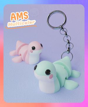 Flexi Plesiosaur Keychain (Multicolor)