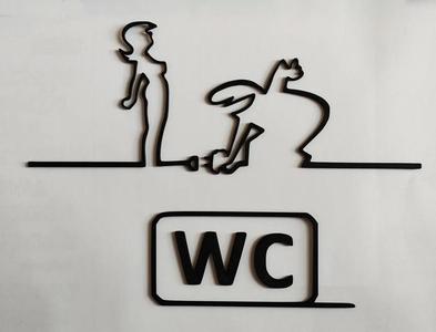 WC door hanger from the iconic cartoon "La Linea" Balum Balum.   