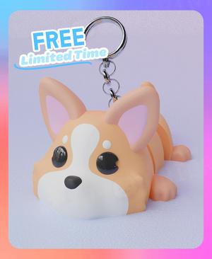 Flexi Corgi Dog Keychain (Single Color)