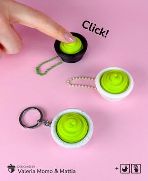 Clicker Wasabi, Clicky Keychain NoStress Toy for your Sushi Collection