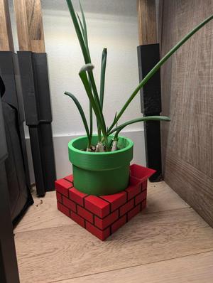Mario pipe planter - Multicolor no AMS, self watering (wick required)
