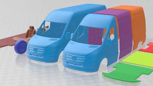 Mercedes Benz Sprinter Panel L2H2 2019 Printable Van