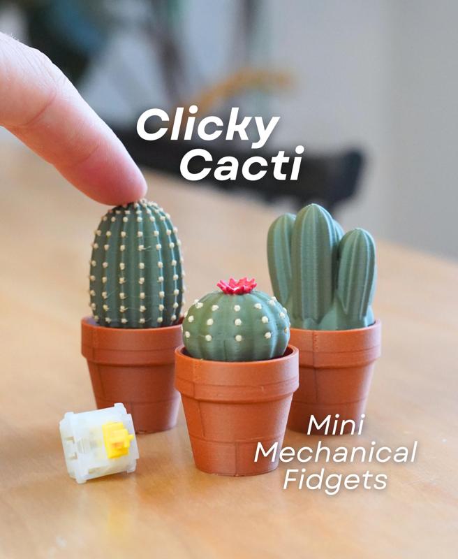 Clicky Cacti - Fidget Toy with Mechanical Switches - Pocket Plants