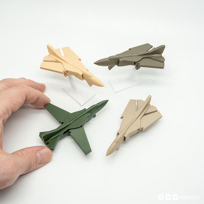 Print-in-place and articulated MiG-23 Jet Fighter with Improved Wingdesign