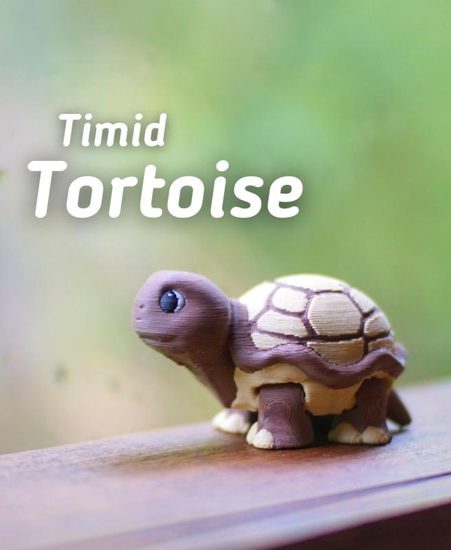 Timid Tortoise - Articulated Fidget Tortoise - Ludo Animal