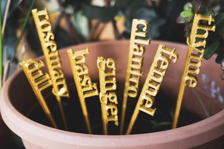 Set of herb signs
