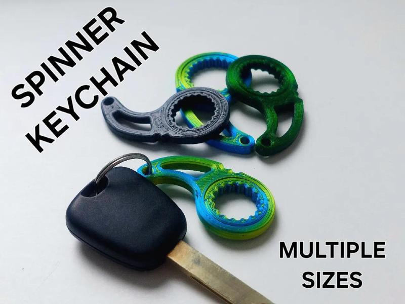 Fidget Spinner Keychain - Parametric - Print in Place   