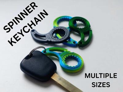 Fidget Spinner Keychain - Parametric - Print in Place   