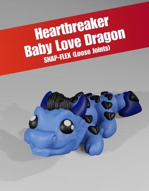 Heartbreaker, Baby Love Dragon - Articulated Dragon Snap-Flex Fidget (Loose Joints)