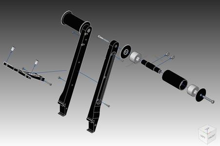 Longer Prusa Spool holder (MMU compatible) with printable bearings