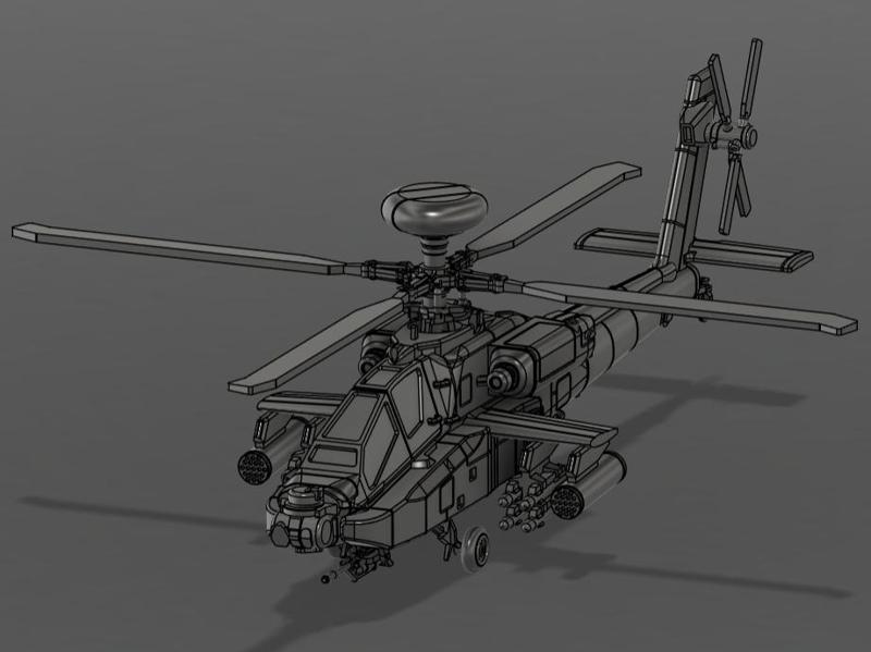 AH-64D Apache Longbow 1:50 Scale Model