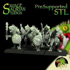 Lizardmen - Spined Iguanisaur Warriors with Clubs